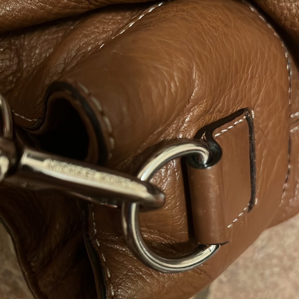 Michael by Michael Kors Brown Leather Satchel Crossbody - Picture 6 of 10